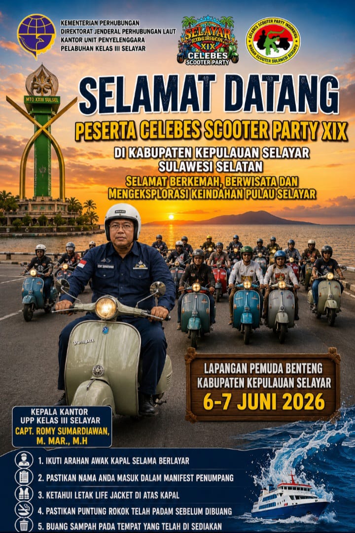 Selamat Datang Peserta Celebes Scooter Party XIX di Kepulauan Selayar.